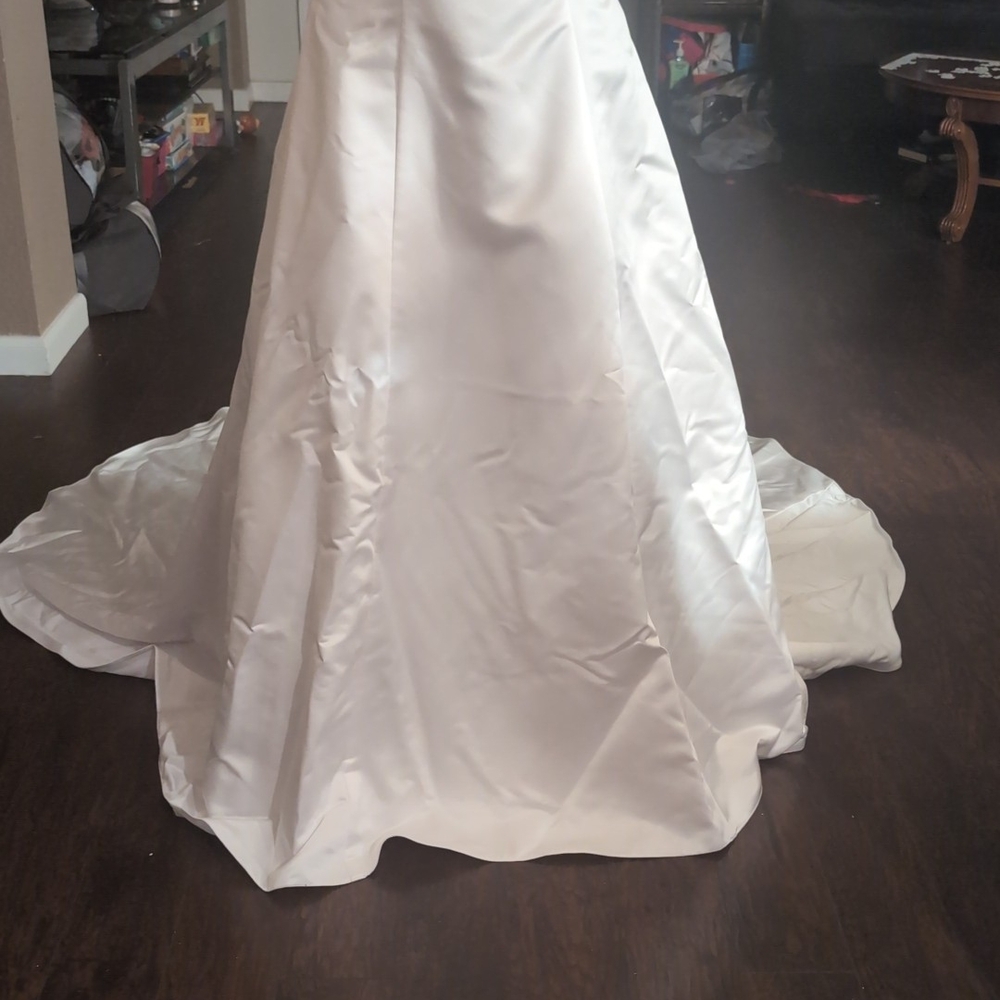 Elegant White Satin Gown